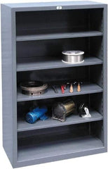 Strong Hold - 4 Shelf, 1,650 Lb. Capacity, Closed Shelving System - 60 Inch Wide x 24 Inch Deep x 72 Inch High, Dark Gray - Exact Tool & Supply