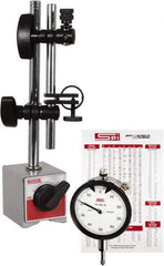 SPI - 0.001" Graduation, Dial Indicator & Base Kit - 2-1/4" Base Length x 2" Base Width x 2-1/8" Base Height - Exact Tool & Supply