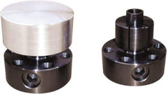 Mitee-Bite - 0.71 to 1.12" Expansion Diam, 4,000 Lb Holding Force, M4 Mounting Screw, M12 Center Screw, Steel ID Expansion Clamps - 1.968" Flange Diam, 3/4" Flange Thickness, 1.55" Mount Hole Diam, 6 Mount Holes, 1.625" Overall Height, 49 Ft/Lb Torque - Exact Tool & Supply