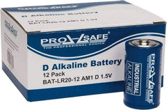PRO-SAFE - Size D, Alkaline, Standard Battery - 1.5 Volts, Flat Terminal, LR20 - Exact Tool & Supply
