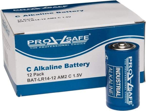 PRO-SAFE - Size C, Alkaline, Standard Battery - 1.5 Volts, Flat Terminal, LR14 - Exact Tool & Supply