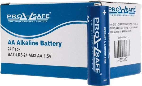 PRO-SAFE - Size AA, Alkaline, Standard Battery - 1.5 Volts, Flat Terminal, LR6 - Exact Tool & Supply