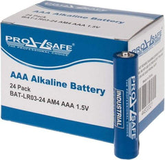 PRO-SAFE - Size AAA, Alkaline, Standard Battery - 1.5 Volts, Flat Terminal, LR03 - Exact Tool & Supply