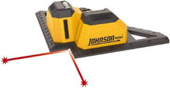 Johnson Level & Tool - 2 Beam 20' (Interior) Max Range Line Laser Level - Red Beam, 1/4" at 20' Accuracy, 6" Long x 6" Wide x 2" High, Battery Included - Exact Tool & Supply