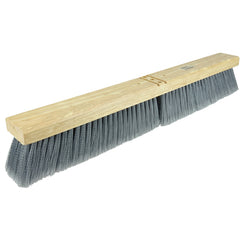 24″ Contractor Fine Floor Broom, Flagged Silver Polystyrene Fill, Includes Brace - Exact Tool & Supply