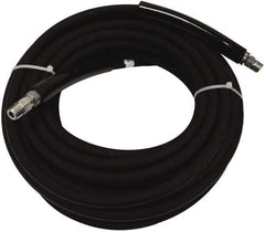 Value Collection - 50' Long, 3/8" Fitting, Male Rigid x Male Swivel Fitting, -40 to 310°F, Synthetic Rubber High Temp & High Pressure Hose - 3/8" Inside x 5/8" Outside Diam, Black, 3,000 psi - Exact Tool & Supply