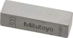 Mitutoyo - 0.3" Rectangular Steel Gage Block - Accuracy Grade AS-1, Includes Certificate of Inspection - Exact Tool & Supply
