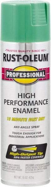 Rust-Oleum - Safety Green, Gloss, Rust Proof Enamel Spray Paint - 14 Sq Ft per Can, 15 oz Container, Use on Multipurpose - Exact Tool & Supply