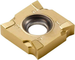 Seco - SNHQ120404 M07 Grade F30M Carbide Milling Insert - TiAlN/TiN Finish, 0.159" Thick, 1/2" Inscribed Circle, 0.016" Corner Radius - Exact Tool & Supply