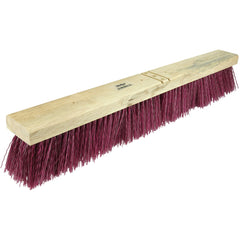 24″ Contractor Garage Broom, Maroon Polypropylene Fill, Includes Brace - Exact Tool & Supply