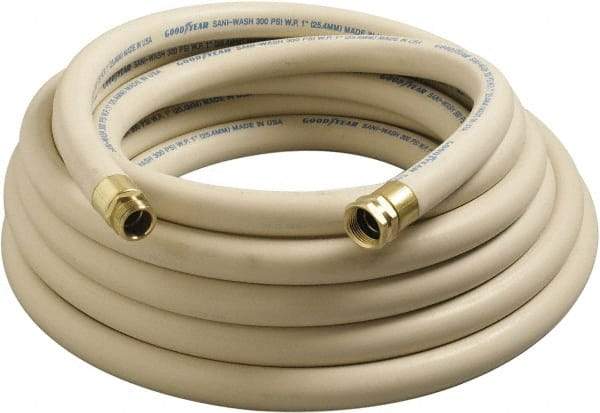 Continental ContiTech - 50' Long, 1 Male x Female NPSH, -40 to 205°F, Synthetic Rubber High Temp & High Pressure Hose - 1" ID x 1.47" OD, White, 300 Max psi - Exact Tool & Supply