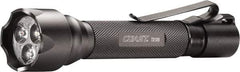 Coast Cutlery - White, Red, Blue LED Bulb, 125 Lumens, Industrial/Tactical Flashlight - Black Aluminum Body, 2 AA Batteries Included - Exact Tool & Supply