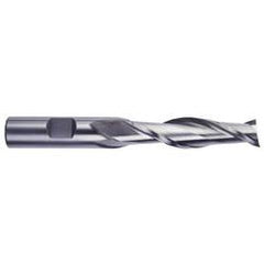 1 Dia. x 5-1/2 Overall Length 2-Flute Square End High Speed Steel SE End Mill-Round Shank-Center Cut-Uncoated - Exact Tool & Supply
