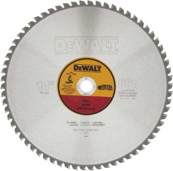 DeWALT - 14" Diam, 1" Arbor Hole Diam, 66 Tooth Wet & Dry Cut Saw Blade - Carbide-Tipped, Standard Round Arbor - Exact Tool & Supply