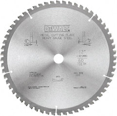 DeWALT - 12" Diam, 1" Arbor Hole Diam, 60 Tooth Wet & Dry Cut Saw Blade - Carbide-Tipped, Standard Round Arbor - Exact Tool & Supply