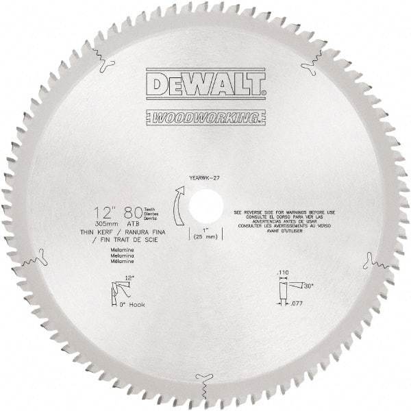 DeWALT - 6-3/4" Diam, 20mm Arbor Hole Diam, 40 Tooth Wet & Dry Cut Saw Blade - Carbide-Tipped, Standard Round Arbor - Exact Tool & Supply