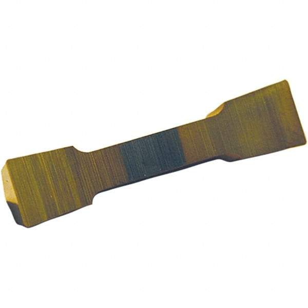 Tool-Flo - 250VDB Grade GP50E, 6.35mm Cutting Width Carbide Grooving Insert - Neutral, 0.015" Corner Radius, TiN Finish - Exact Tool & Supply