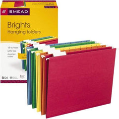 SMEAD - 8-1/2 x 11", Letter Size, Assorted Colors, Hanging File Folder - 11 Point Stock, 1/5 Tab Cut Location - Exact Tool & Supply
