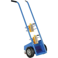 Vestil - 350 Lb Capacity 50" OAH Hand Truck - Dual Handle, Metal, Rubber Wheels - Exact Tool & Supply