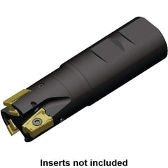Kennametal - 32mm Cut Diam, 15.5mm Max Depth of Cut, 32mm Shank Diam, 111mm OAL, Indexable Square Shoulder End Mill - LNGU15T608SRGE Inserts, Weldon Shank, 0° Lead Angle, Series MILL 4-15 - Exact Tool & Supply