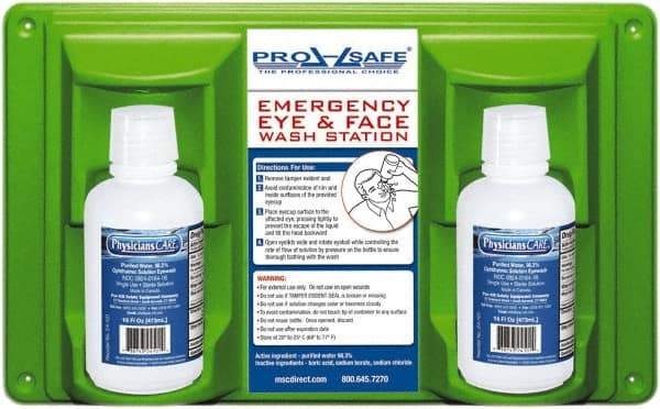 PRO-SAFE - 16 oz, Disposable Eyewash Double Station - Approved by FDA - Exact Tool & Supply