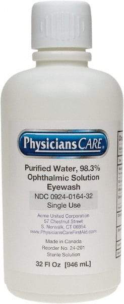 PRO-SAFE - 32 oz, Disposable Eyewash Single Refill Station - Approved by FDA - Exact Tool & Supply