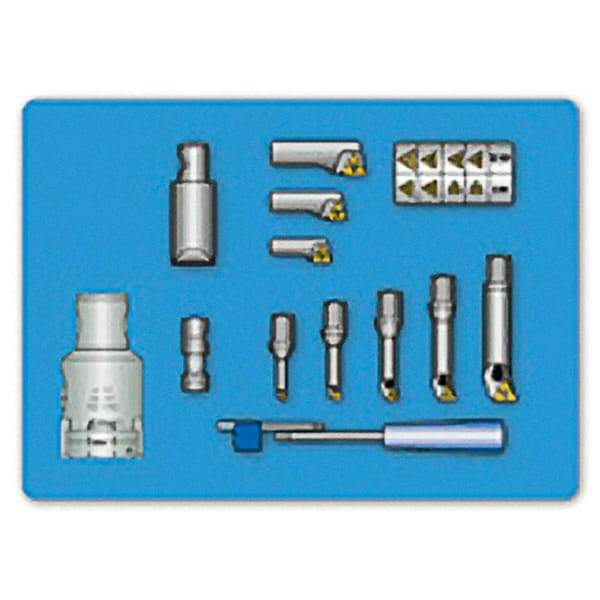 Iscar - 0.236" Min Diam Smallest Bar, 0.866" Min Diam Largest Bar, Indexable Boring Bar Set - TPGX, WCGT Insert, KITI BHEI Toolholder, 21mm Max Bore Depth - Exact Tool & Supply