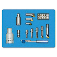 Iscar - 0.236" Min Diam Smallest Bar, 0.866" Min Diam Largest Bar, Indexable Boring Bar Set - TPGX, WCGT Insert, KITI BHEI Toolholder, 21mm Max Bore Depth - Exact Tool & Supply