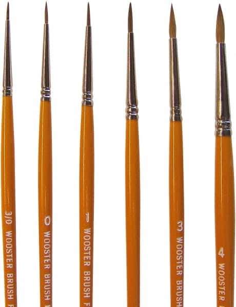 Wooster Brush - #1 Sable Artist's Paint Brush - 3/32" Wide, 5/16" Bristle Length, 5-45/64" Plastic Handle - Exact Tool & Supply