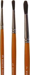 Wooster Brush - #7 Camel Hair Artist's Paint Brush - 3/16" Wide, 3/4" Bristle Length, 5-11/16" Plastic Handle - Exact Tool & Supply