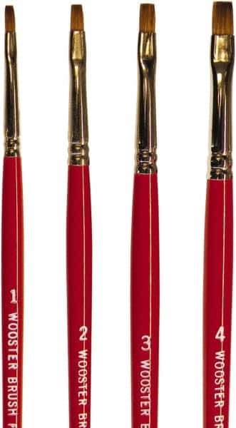 Wooster Brush - #1 Sable Artist's Paint Brush - 1/8" Wide, 17/64" Bristle Length, 5-3/4" Plastic Handle - Exact Tool & Supply