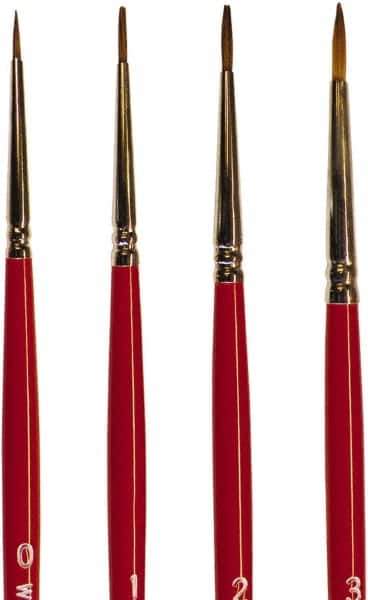 Wooster Brush - #1 Sable Artist's Paint Brush - 7/16" Wide, 19/64" Bristle Length, 5-3/4" Plastic Handle - Exact Tool & Supply