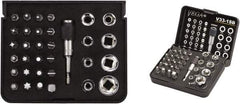VEGA Industries - 33 Piece, 1/4" Drive Screwdriver Bit Set - #1 to #3 Phillips, 5/64 to 3/16" Hex, T10 to T40 Torx, #1 to #3 Square Recess - Exact Tool & Supply