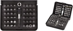 VEGA Industries - 50 Piece, 1/4" Drive Screwdriver Tamperproof Bit Set - #1 to #3 Phillips, Tamperproof 1/16 to 5/16" Hex, T10 to T40 Torx - Exact Tool & Supply