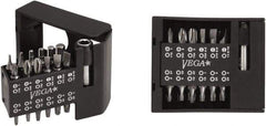 VEGA Industries - 25 Piece, 1/4" Drive Screwdriver Bit Set - #1 to #3 Phillips, 1/16 to 1/4" Hex, T8 to T40 Torx, #1 to #3 Square Recess - Exact Tool & Supply