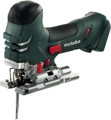 Metabo - 18 Volt, 3,000 SPM, 5-1/4" Stroke Length, Lithium-Ion Cordless Jigsaw - 45° Cutting Angle, Series M18 - Exact Tool & Supply