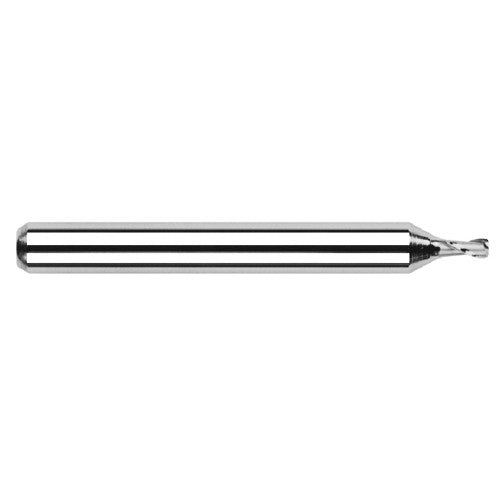 Miniature End Mills - Stub & Standard - 0.0750″ Cutter Diameter × 0.0100″ Radius × 0.2250″ Length of Cut Carbide Corner Radius End Mill, 2 Flutes - Exact Tool & Supply