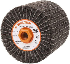 WALTER Surface Technologies - 4-1/2" Diam, 80 Grit Aluminum Oxide Unmounted Flap Wheel - 5/8" Hole, 5/8-11 Thread, 4" Wide, Nonwoven & Coated, Fine Grade, 3,800 Max RPM - Exact Tool & Supply