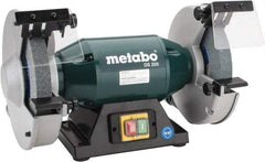 Metabo - 8" Wheel Diam x 1" Wheel Width, 1-1/4 hp Bench Grinder - 1-1/4" Arbor Hole Diam, 1 Phase, 3,570 Max RPM, 120 Volts - Exact Tool & Supply