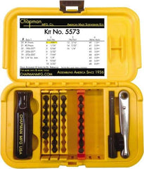 Chapman - 29 Piece, 1/4" Drive Screwdriver Bit Set - #1 & #2 Phillips, 0.05 to 1/4" Hex - Exact Tool & Supply