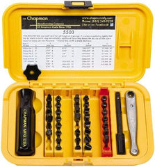 Chapman - 40 Piece, 1/4" Drive Screwdriver Bit Set - #1 to #4 Phillips, 0.05 to 5/16" Hex - Exact Tool & Supply