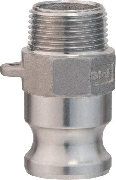 Value Collection - 3" Stainless Steel Cam & Groove Suction & Discharge Hose Male Adapter Male NPT Thread - Part F, 3" Thread, 500 Max psi - Exact Tool & Supply