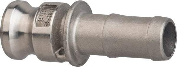Value Collection - 3" Stainless Steel Cam & Groove Suction & Discharge Hose Male Adapter Hose Shank - Part E, 500 Max psi - Exact Tool & Supply