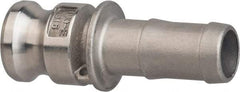 Value Collection - 3" Stainless Steel Cam & Groove Suction & Discharge Hose Male Adapter Hose Shank - Part E, 500 Max psi - Exact Tool & Supply