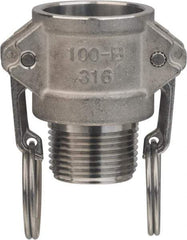Value Collection - 3" Stainless Steel Cam & Groove Suction & Discharge Hose Female Coupler Male NPT Thread - Part B, 3" Thread, 500 Max psi - Exact Tool & Supply