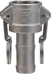 Value Collection - 3/4" Stainless Steel Cam & Groove Suction & Discharge Hose Female Coupler Hose Shank - Part C, 1,000 Max psi - Exact Tool & Supply