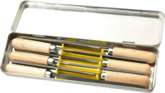 PFERD - 6 Piece Key File Kit Pattern File Set - 4" Long, Medium Coarseness, Set Includes Hand, Flat, Three Square, Square, Half Round, Round - Exact Tool & Supply