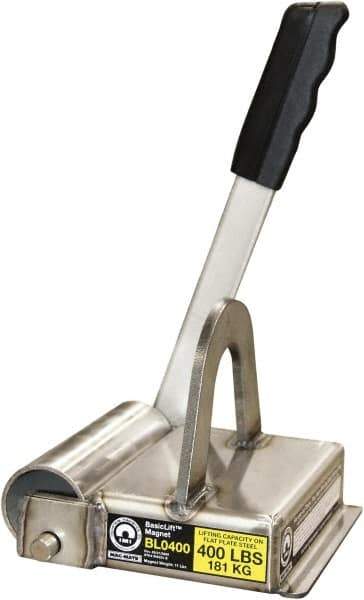 Mag-Mate - 400 Lb Load Capacity, Permanent Lift Magnet - 5-1/2" High x 5-5/8" Wide, 4 Poles - Exact Tool & Supply