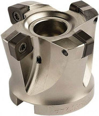 Seco - 5 Inserts, 3.1496" Cutter Diam, 0.0787" Max Depth of Cut, Indexable High-Feed Face Mill - 1.063" Arbor Hole Diam, 0.4882" Keyway Width, 1.9685" High, SCE.. 1206.. Inserts - Exact Tool & Supply
