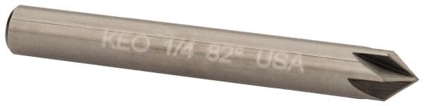 Keo - 1/4" Head Diam, 1/4" Shank Diam, 6 Flute 82° Solid Carbide Countersink - Exact Tool & Supply